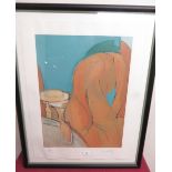 Pam Selsey (20th C): Nude figure, artist proof colour print (72cm x 56cm)