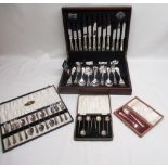 Canteen of Cooper Ludlam cutlery and three cased cutlery sets