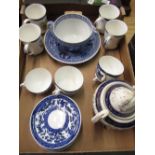 Belfort blue & white cup & saucer set, mugs and Spode Blue Room Greek pattern, teacups/saucers etc.