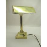 Christopher Wray, London, C20th lacquered brass reading lamp with shaped articulated shade,