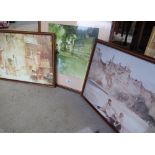 After W. Russell Flint.(British):"The Bathing Pool", colour print, and a pair of similar prints 31cm