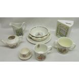 Royal Doulton Spring Savings Book, Wedgwood and Bunnykins Beatrix Potter plates and cups, Noddy