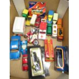 Corgi Mercedes-Benz 240-D diecast car and caravan, other Corgi, Matchbox and diecast vehicles