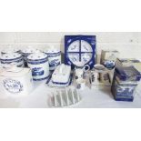 Set of four Willow Pattern tea caddies, Pair of small boxed Willow Pattern Ginger Jars, toast