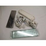 Porcelain door finger plates, glass door finger plates, mirrored door finger plates and a collection