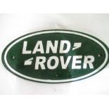 Cast metal Land Rover reproduction advertising sign