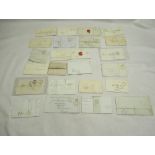 Postal History - collection of stampless wrappers franked from 1835+, from various locations, approx