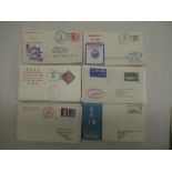Large collection of stamped and franked envelopes with a nautical theme, including USA, Britain