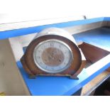 1930's mantel clock, Itrex 30 clocking in machine, reproduction boxing sign and small selection of