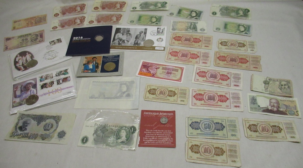 Collection of mixed notes and coins including £1 notes, 10 shilling notes and a Beatrix Potter 50p - Image 3 of 19