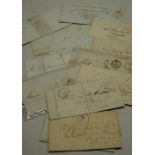 Postal History - collection of stampless wrappers franked from 1835+, from various locations, approx