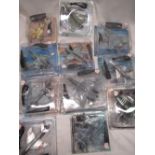 Various collectable aircraft toys including F-15A Eagle, Tornado, Euro fighter, Super Hornet etc.