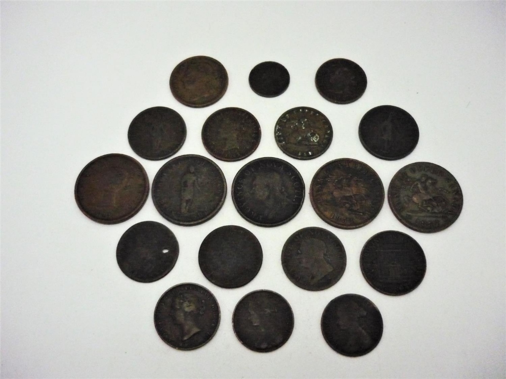 Collection of Victorian Canadian copper coins and bank tokens including New Brunswick, Nova - Image 2 of 7