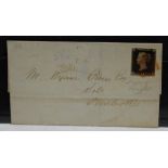 Victoria 1841 1d black on cover 'A-H' plate