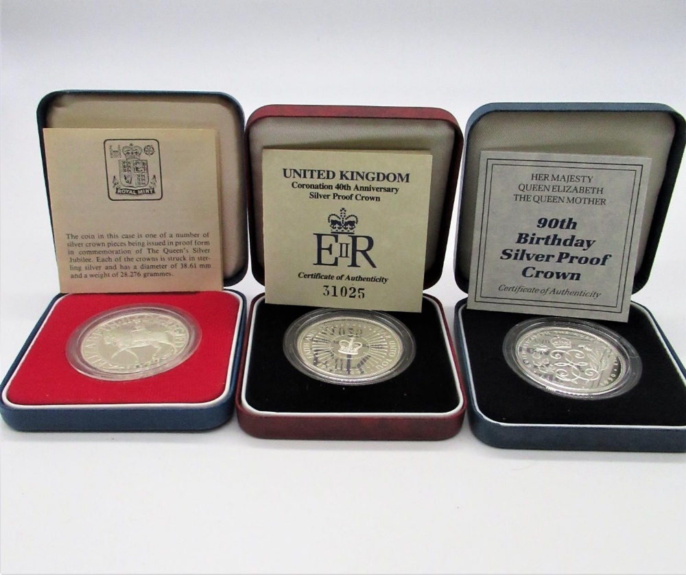 Royal Mint silver proof commemorative crown for ERII Silver Jubilee 1977, Royal Mint silver proof