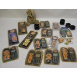 Collection of Bad Taste Bears mobile phone covers, keyrings and teddy bear