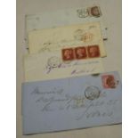 Four interesting Victorian covers, Germany, three Paris 1856-1876 various stamps