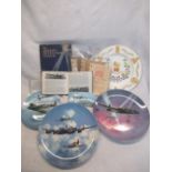 Three Coalport limited edition plates depicting various air craft, some other Coalport commemorative