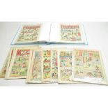 Folder containing Beano comics from 1940's, 1950's, one 1939