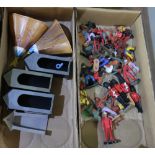 Collection of assorted plastic toy figures inc. Native American and British Royal guards