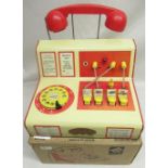 Toy-Town toy telephone switchboard with electric buzzer and indicator light, boxed