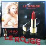 Chanel - Le Rouge, Rouge Allure advertising posters, 61cm x 44cm and Le Rouge acrylic block