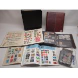 Collection of world stamps and covers in full albums and two empty stamp albums