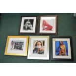 Set of five autographed photographs of Valerie Leon, Martine Besick, Kate Bosworth, Jules Hannah,