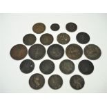 Collection of Victorian Canadian copper coins and bank tokens including New Brunswick, Nova