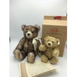 Steiff QVC Exclusive Alexandra teddy bear in blonde mohair with 9ct gold pendant, boxed, H23cm,