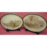 JB Smithson (John Brown) pair of Late Victorian oval photographic views showing: The Buck Inn, and