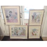 Marilyn Glynn, (British School 20th century) 'Deco Garden, Deco Vogue, Art Deco 1 and 2' Ltd Ed.