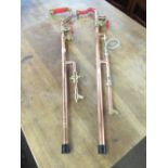 Mark I and Mark II proto-type Steam Punk style walking sticks made from copper piping with various