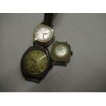 1930's Crusader hand wound wristwatch, silver Tono case, snap on Dennison case back no. 11152,