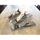 Anant no. A10 smoothing plane, Stanley no. 6 smoothing plane, unmarked no. 5 smoothing plane (3)
