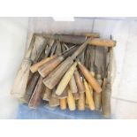 Large collection of wood turning and other chisels