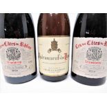 Chateauneuf-de-Pape Cellier de Marrenon, 75cl,13.5vol, and two bottles Cru des Cotes Durhone