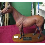 Beswick Connoisseur model of Red Rum, on oval plaque H32cm