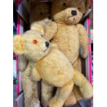 Three large jointed teddy bears