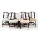 Property of a lady - a set of five George III dining chairs in the manner of Hepplewhite; together