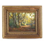 Property of a deceased estate - Frederick Golden Short (1863-1936) - NEW FOREST WOODLAND SCENE - oil