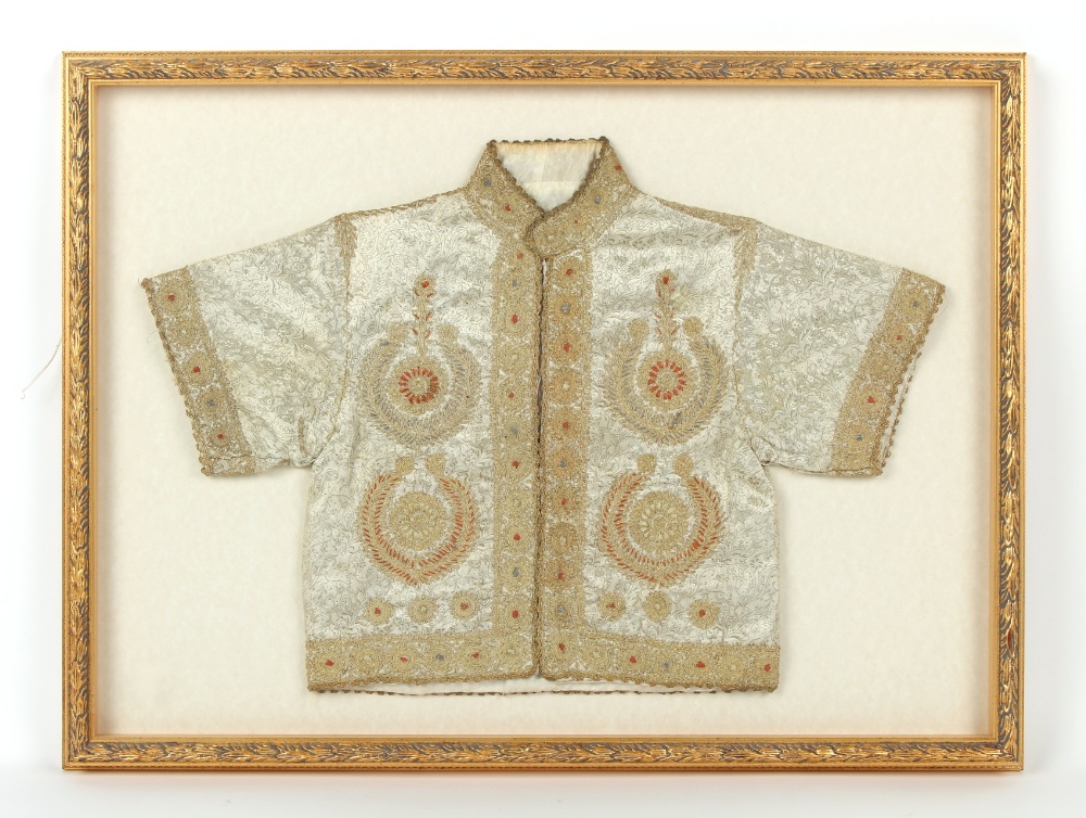 Property of a deceased estate - an embroidered silk jacket, probably late 19th century, 20.5ins. (