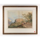 Property of a lady - 19th century English school - AN ITALIAN HILL-TOP VILLAGE - watercolour, 11.