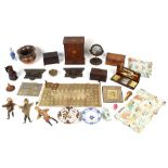 Property of a lady - two boxes containing assorted items including an Arts & Crafts copper