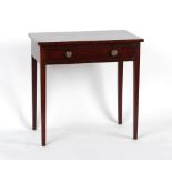 Property of a deceased estate - a 19th century mahogany side table with frieze drawer & square