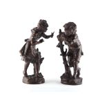 Property of a gentleman - Raoul Larche (1860-1912) - a pair of brown patinated bronze figures of a