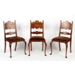 Property of a lady - a set of three early 20th century side chairs, probably New Zealand