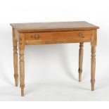 Property of a deceased estate - a Victorian pine side table with frieze drawer, 35.5ins. (90cms.)
