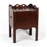 Property of a lady - an 18th century George III mahogany tray-top commode, adapted, 21ins. (53.