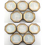 Property of a lady - a group of ten 19th century Russian two colour plaster relief plaques in